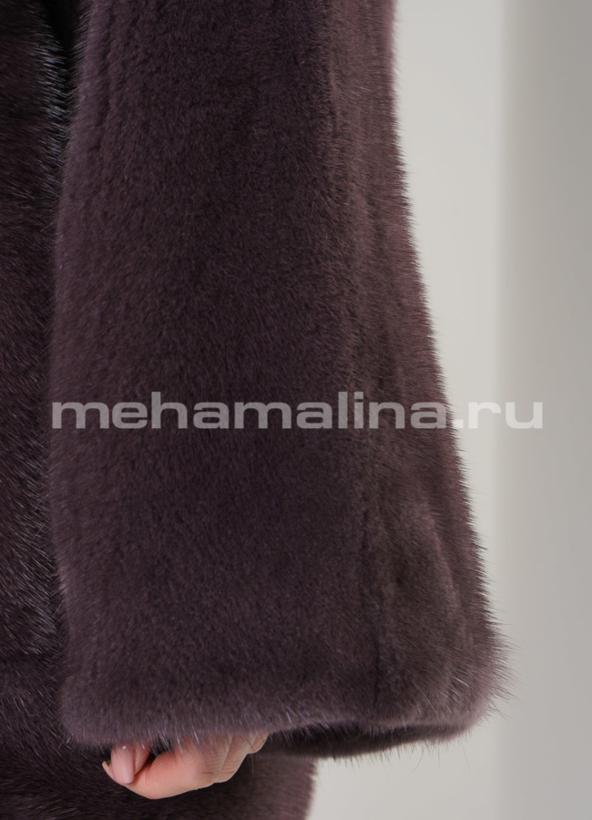 Цветная норковая шуба модель № S-678 универмаг малина