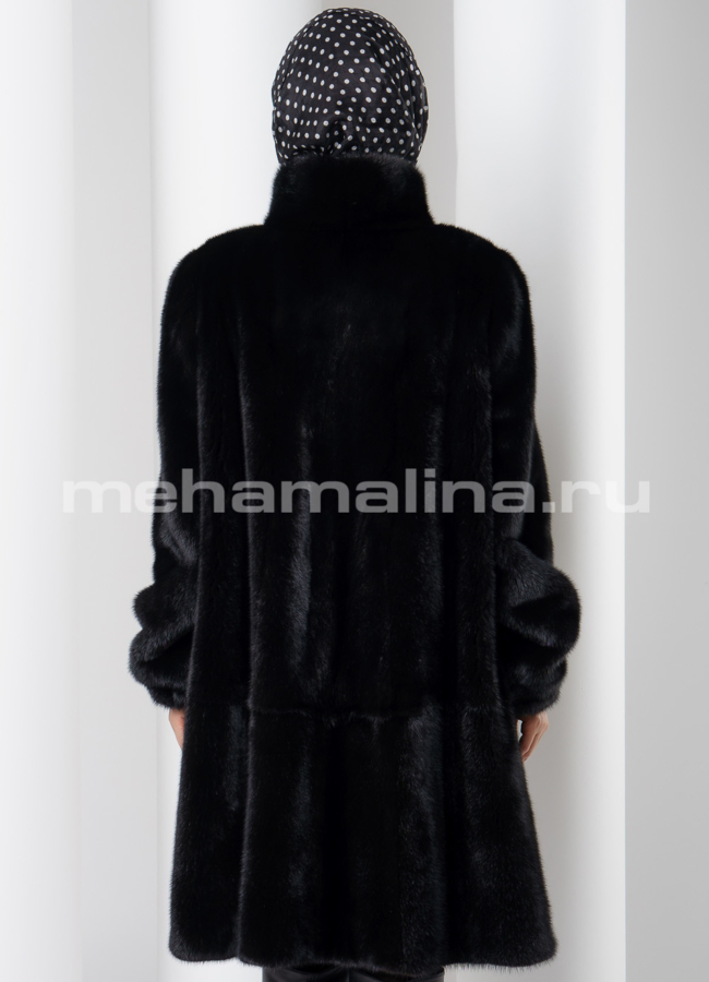 фото Шуба из скандинавской норки в цвете графит модель № S-519