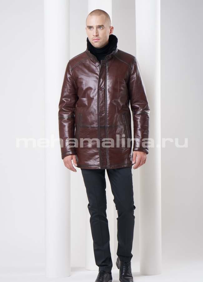 Дубленка мужская, удлиненная модель № DM-78 универмаг малина