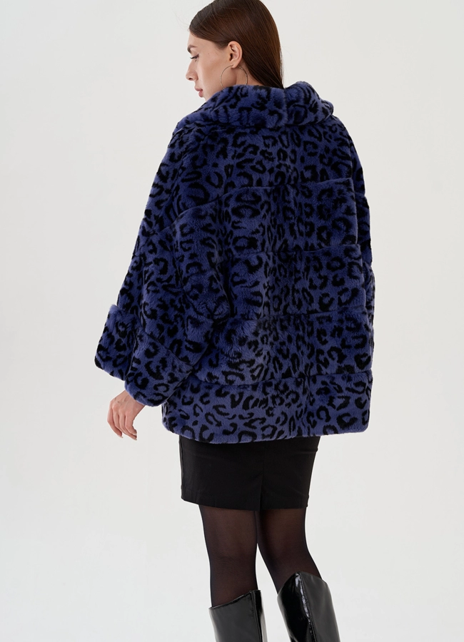 Укороченная шуба из кролика  модель № 81495 в кредит