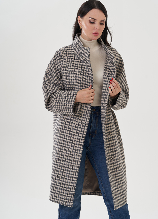 Полупальто женское с воротником стойка модель № 82087 универмаг малина