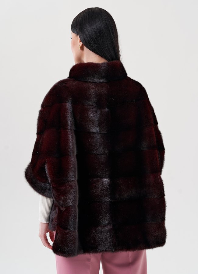 Короткая шуба на молнии  модель № 24385 универмаг малина