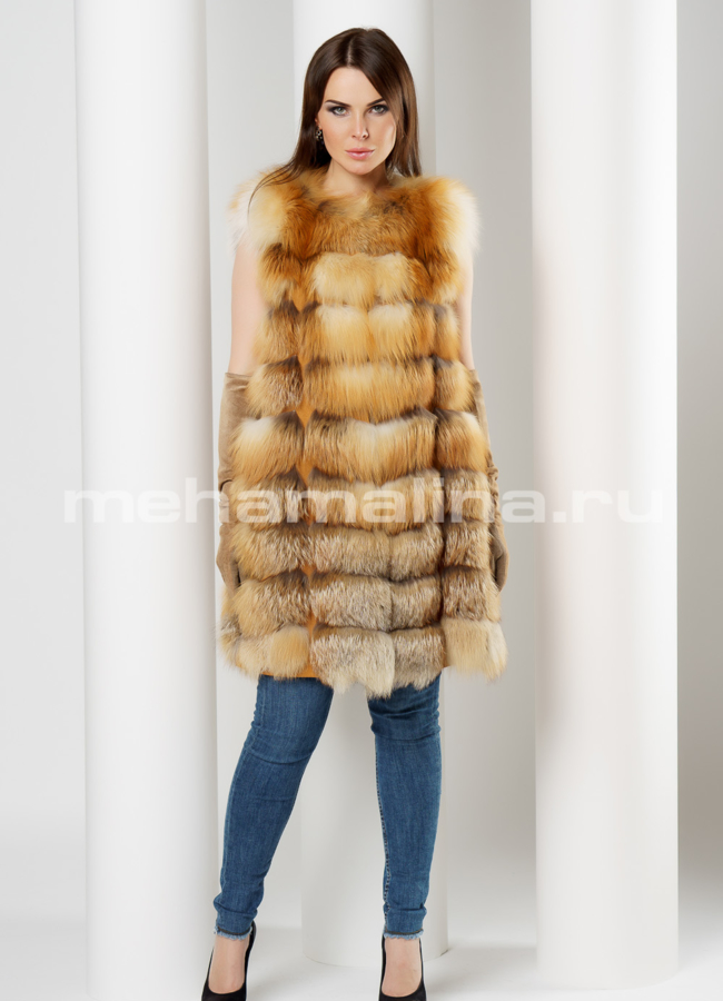 Жилет из лисы модель № M-155 в рассрочку