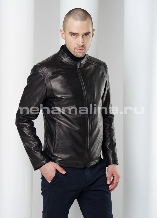 Кожаная куртка модель № KP-206 универмаг малина