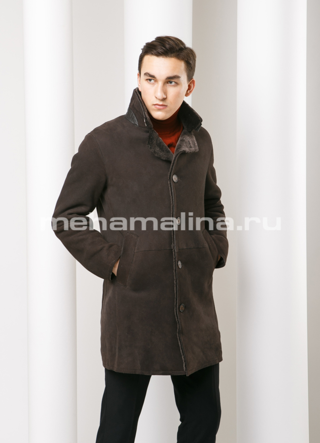 Дубленка  модель № DM-112 меха малина