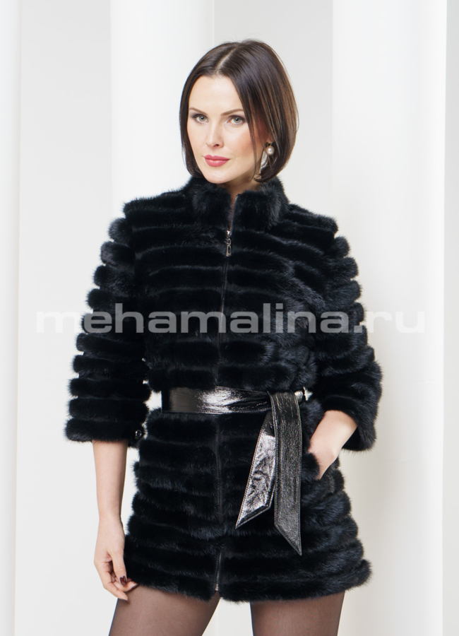Облегченная норковая шуба-жакет модель № S-314 в кредит