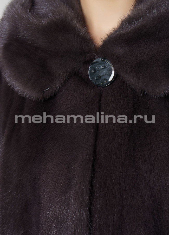 Норковая шуба в цвете ирис с капюшоном модель № S-1110 в рассрочку