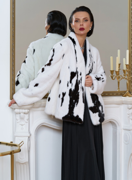 Жакет из меха норки в расцветке 