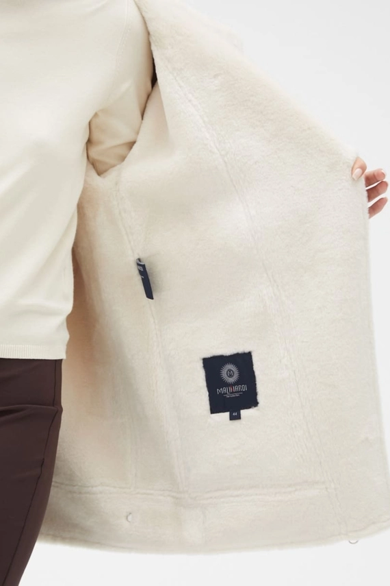 Женская удлиненная дубленка из эко кожи