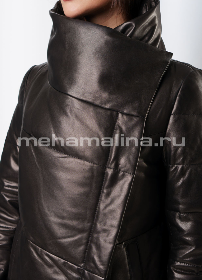 Пальто из кожи модель № K-383 универмаг малина