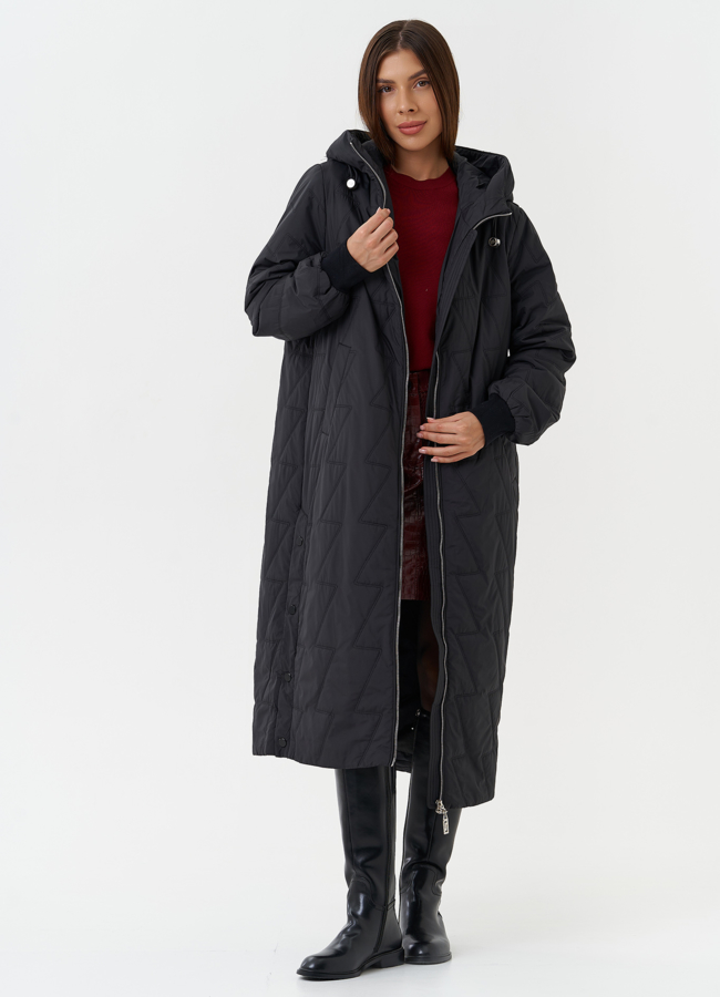 Женское утепленное пальто с капюшоном модель № 27879 универмаг малина