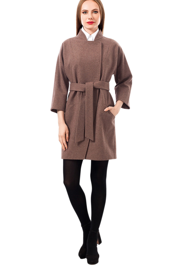 Пальто прямое модель № BP-66 меха малина