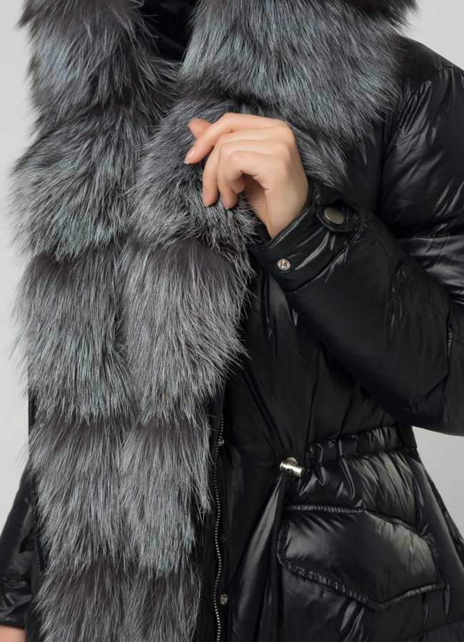 Парка с мехом чернобурки модель № 21882 универмаг малина