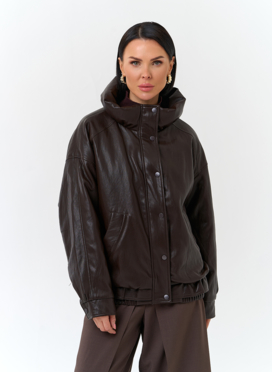 Женская утепленная куртка из эко кожи