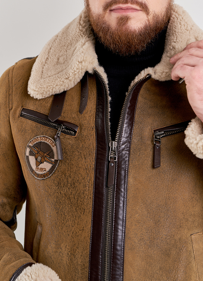 Дубленка пилот мужская  модель № DM-129 универмаг малина