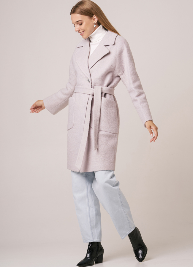 фото Женское светлое пальто модель № 5506