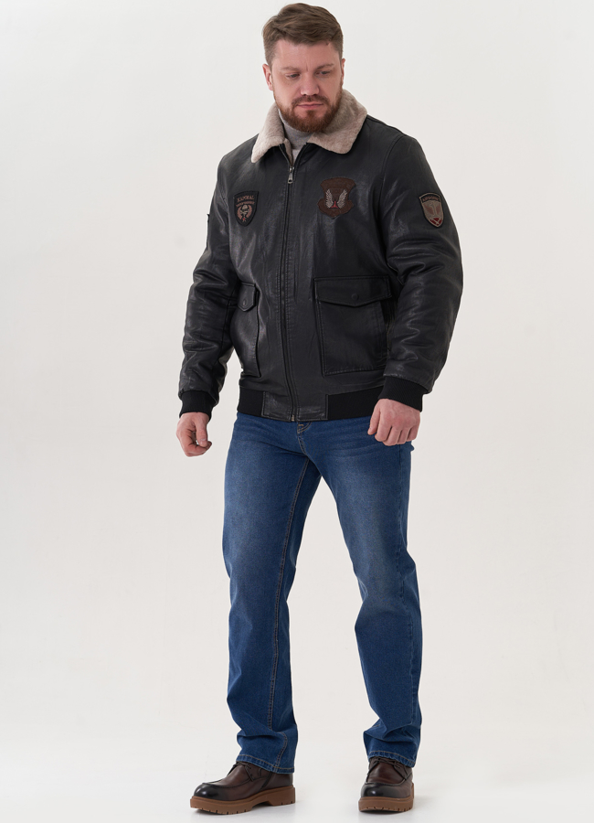 фото Мужская дубленка из эко кожи модель № 26785