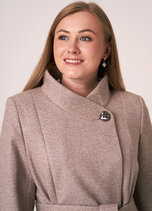 Женское удлиненное пальто со стойкой модель № 10820 универмаг малина