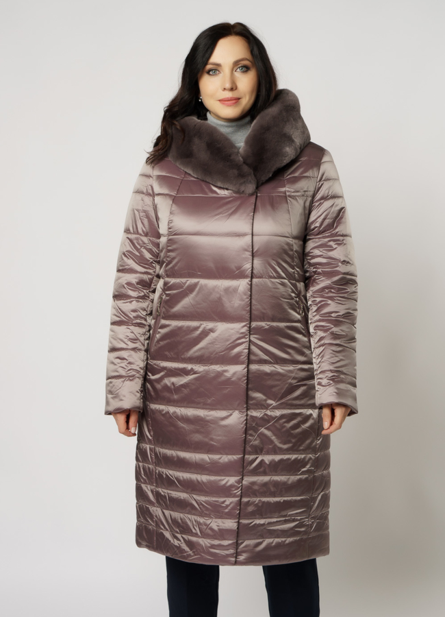 Пуховик с капюшоном на молнии модель № 1963 универмаг малина