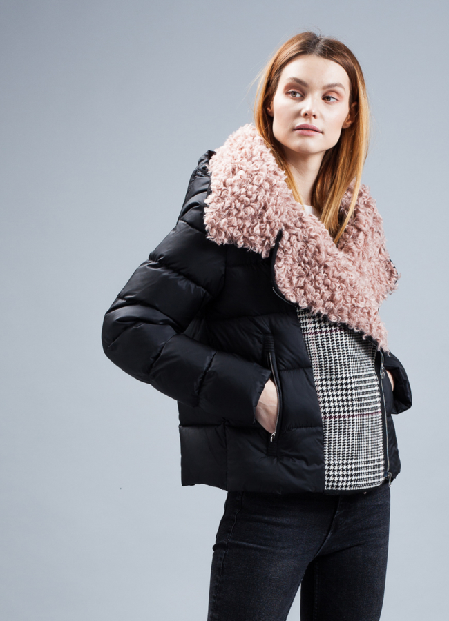 Зимняя куртка модель № П-352 меха малина