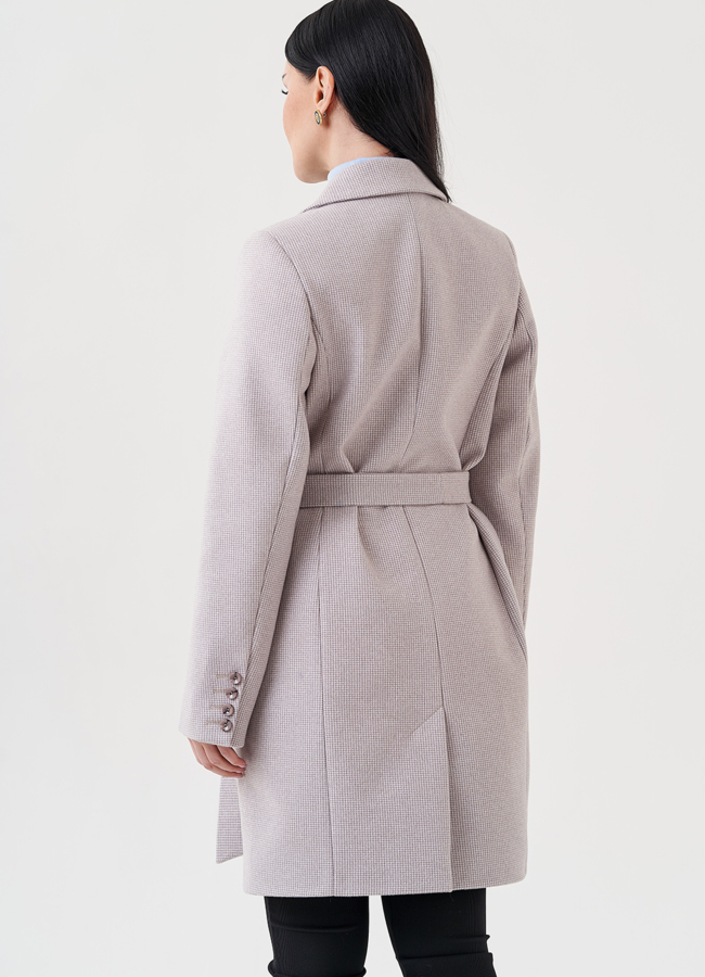 фото Женское пальто-пиджак в коричневом цвете модель № 23966