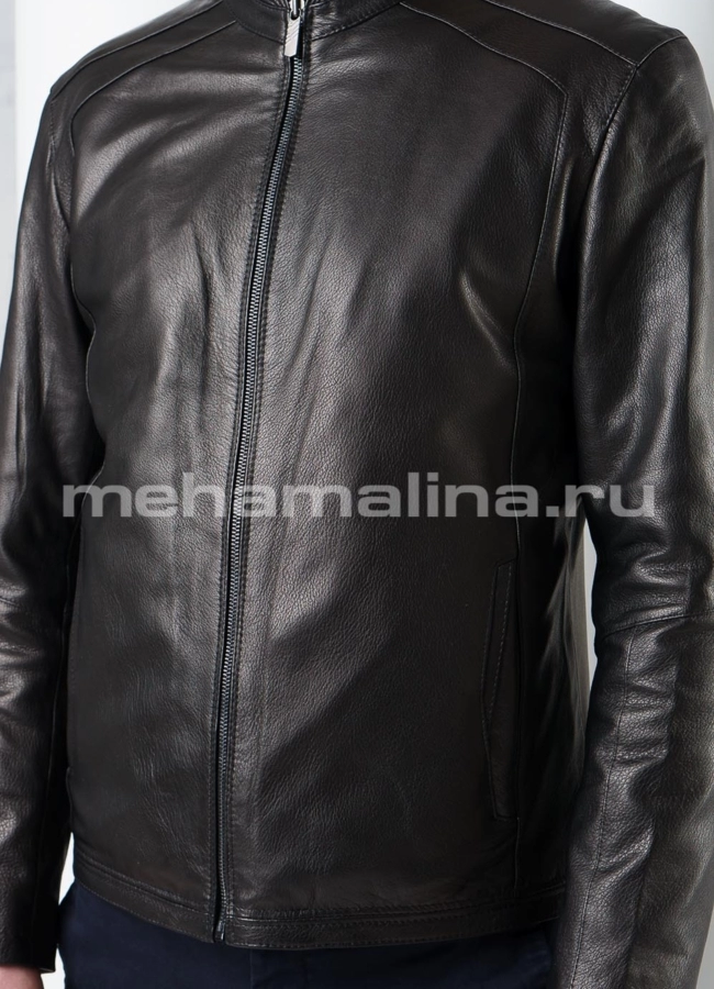 Кожаная куртка модель № KP-206 универмаг малина