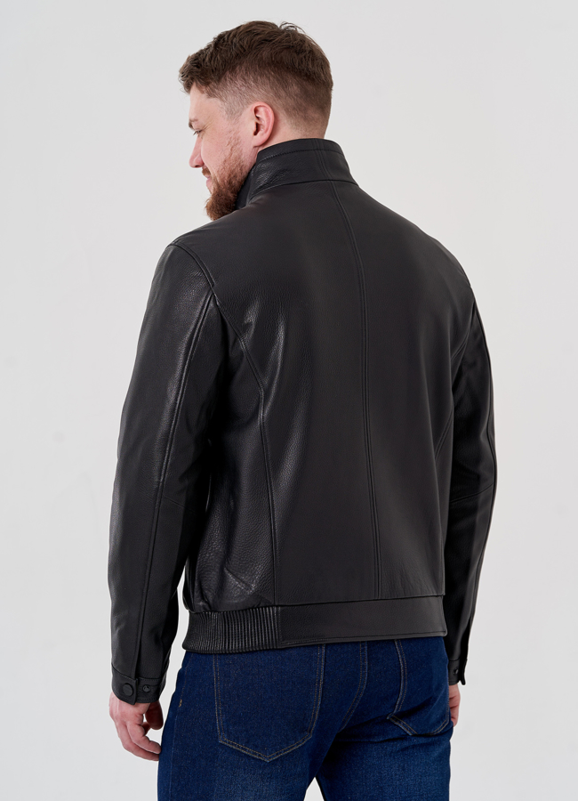 Мужская кожаная куртка  модель № 24438 универмаг малина