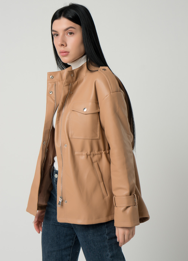 Женская куртка-рубашка из эко кожи  модель № 22406 универмаг малина