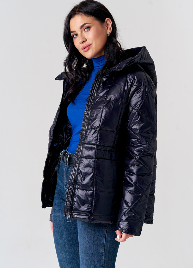 Утепленная куртка черного цвета модель № 21577 универмаг малина