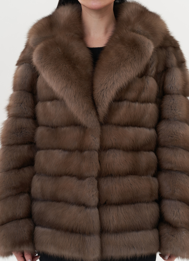 Шуба из куницы с английским воротником модель № 26039 в рассрочку Шуба из куницы с английским воротником модель № 26039 в рассрочку