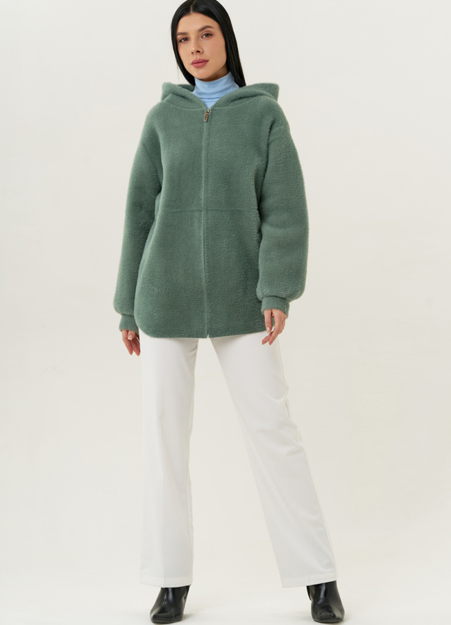 фото Короткий кардиган с капюшоном модель № 18335