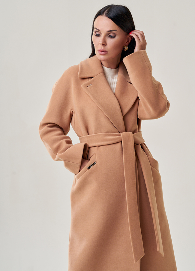 Светлое женское пальто  модель № 22940 универмаг малина