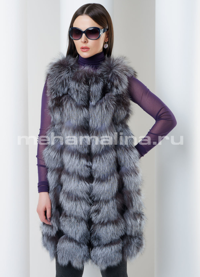 Жилет из чернобурки модель № M-130 универмаг малина