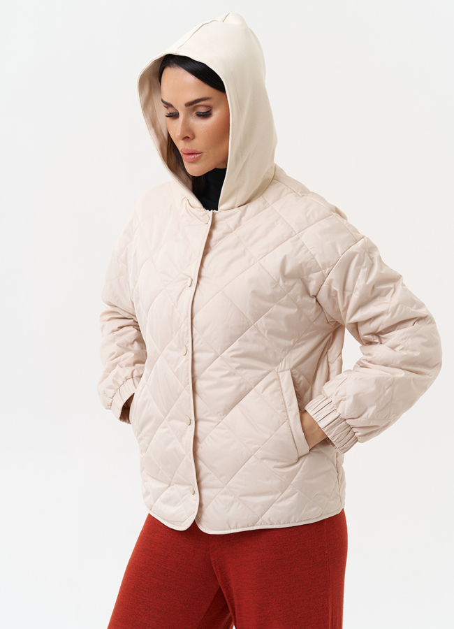 Куртка женская с трикотажным капюшоном модель № 30031 универмаг малина