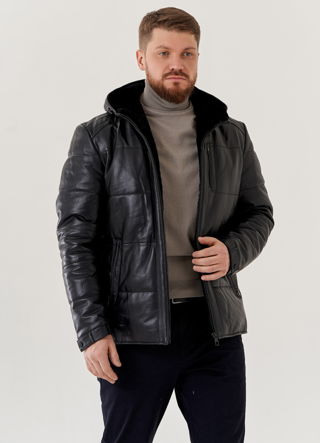 Пуховик мужской с капюшоном  модель № 79611 в кредит