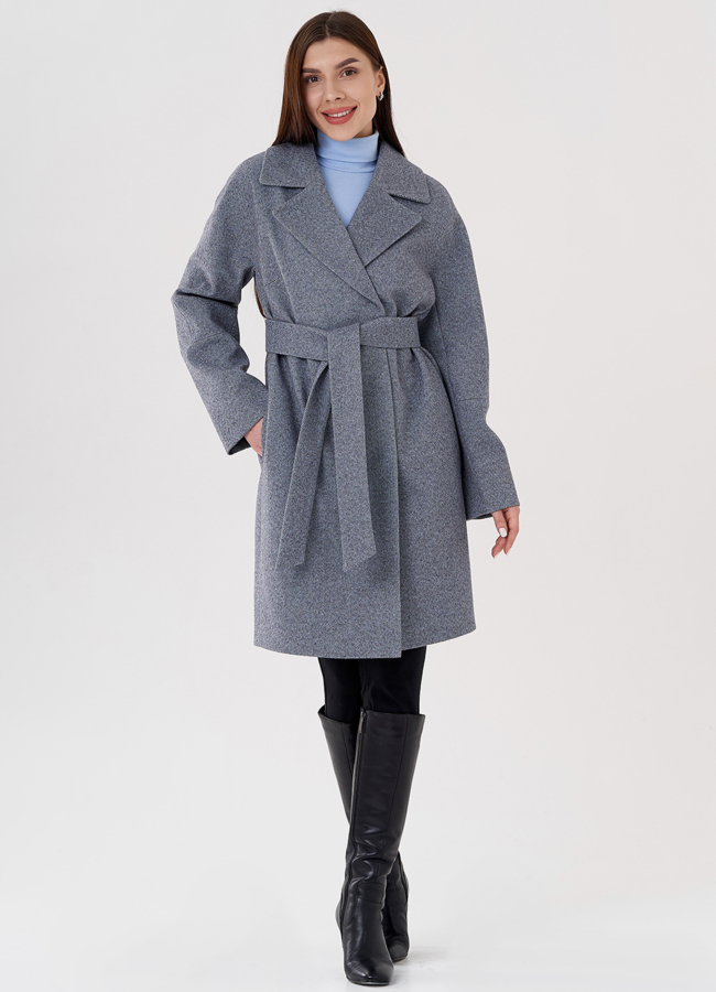 Женское пальто в рубчик модель № 23624 универмаг малина