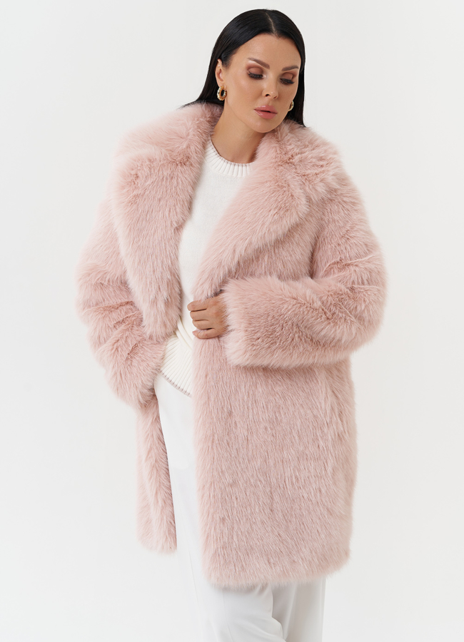 Шуба из эко меха под песца модель № 28680 универмаг малина