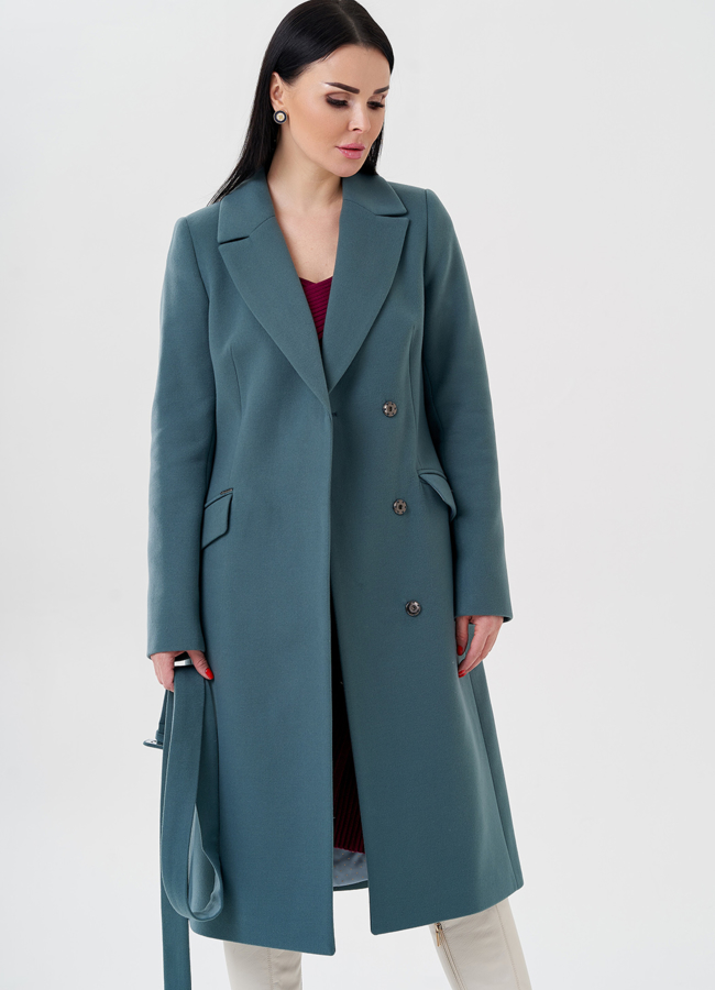 Женское пальто с английским воротником   модель № 23450 в рассрочку