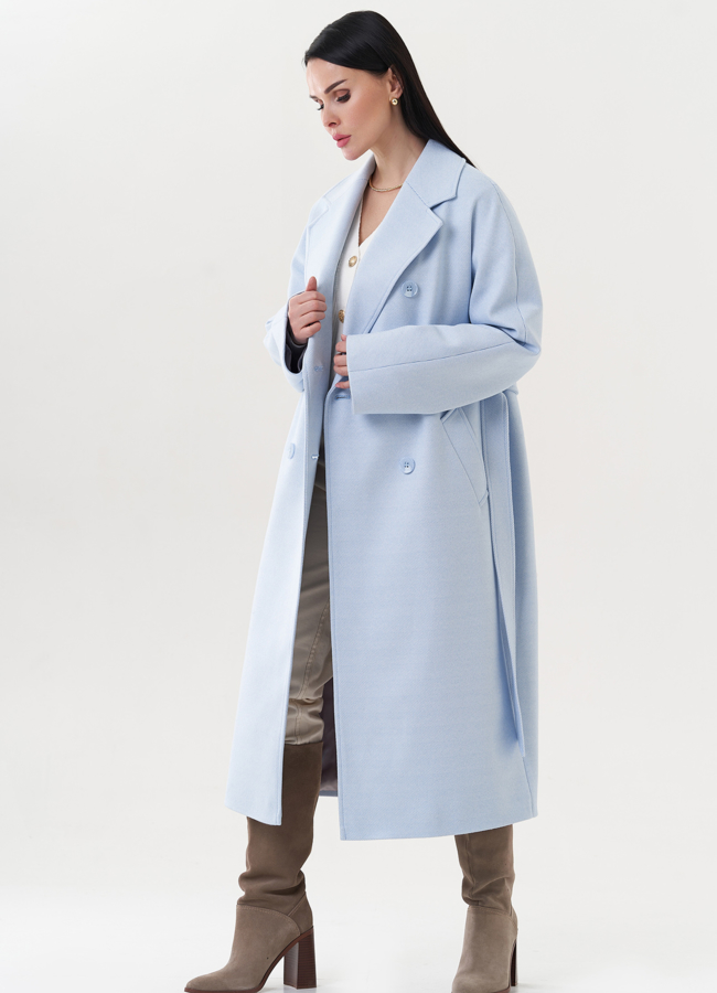 Женское пальто с английским воротником модель № 26720 в рассрочку