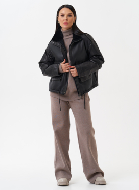 Утепленная куртка из натуральной кожи