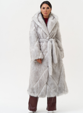 Длинная женская шуба из эко меха