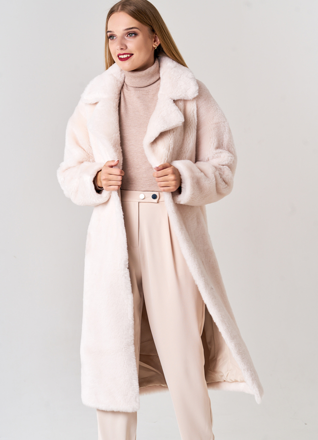 Удлиненное женское пальто из шерсти  модель № 21144 универмаг малина