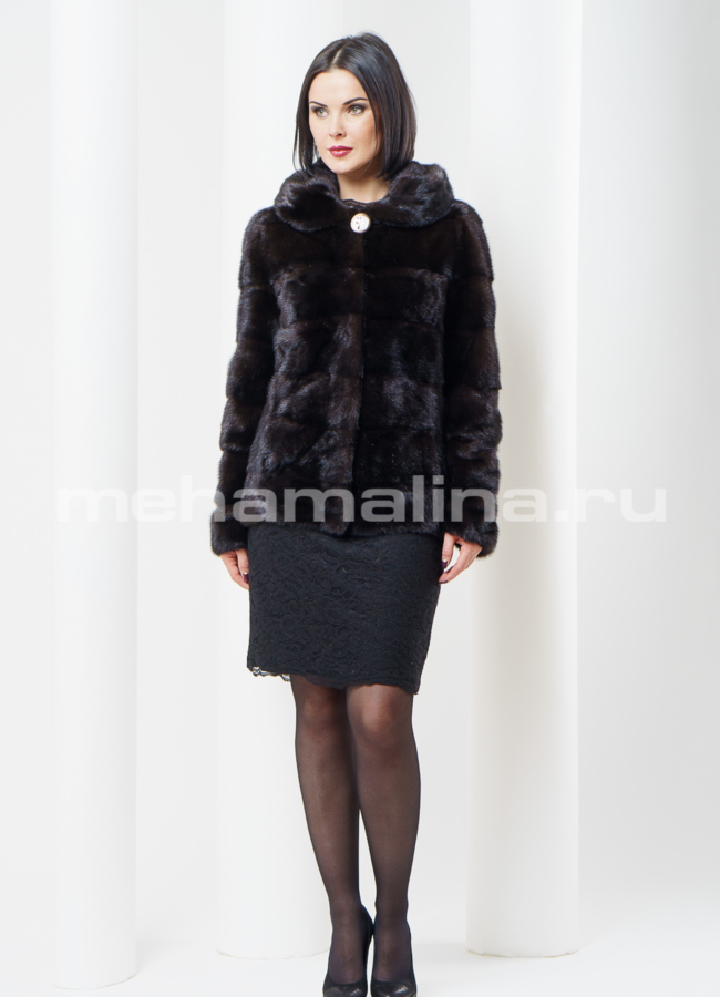 Шуба норка, укороченная, махагон модель № S-350 в рассрочку