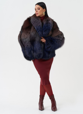 Женская шуба из меха чернобурки