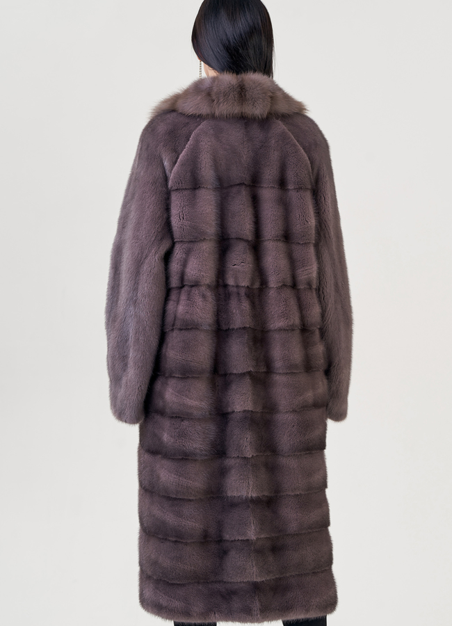 Шуба из норки с английским воротником модель № 76944 в кредит