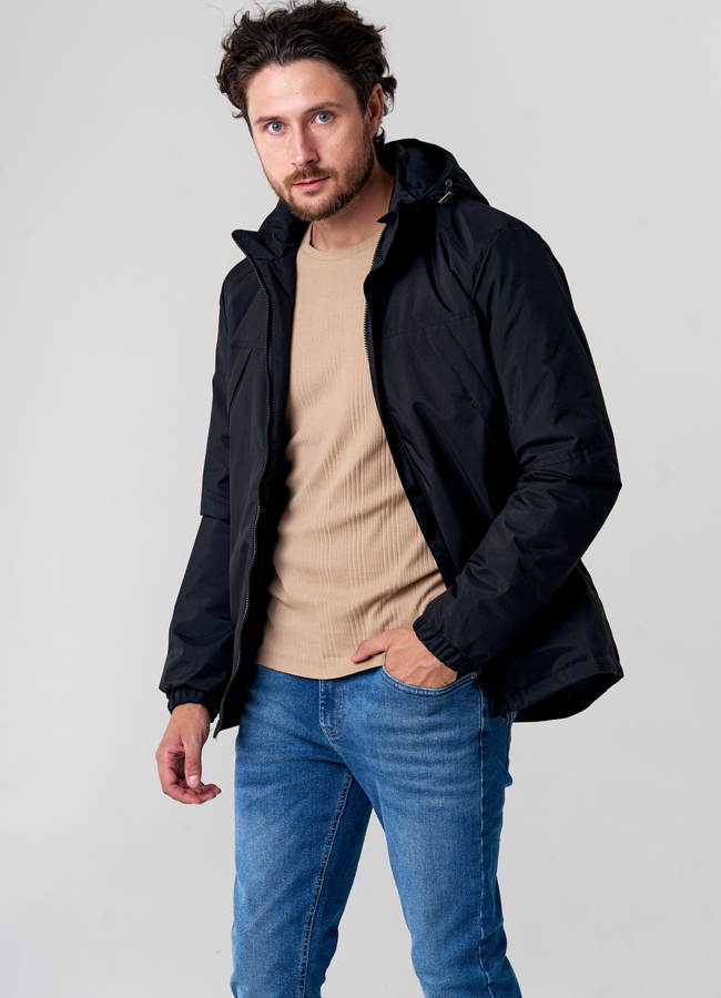 фото Мужская утепленная куртка с капюшоном модель № 159-01