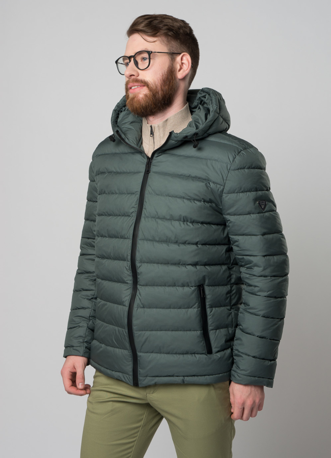 Мужская утепленная куртка с капюшоном модель № M9033 универмаг малина