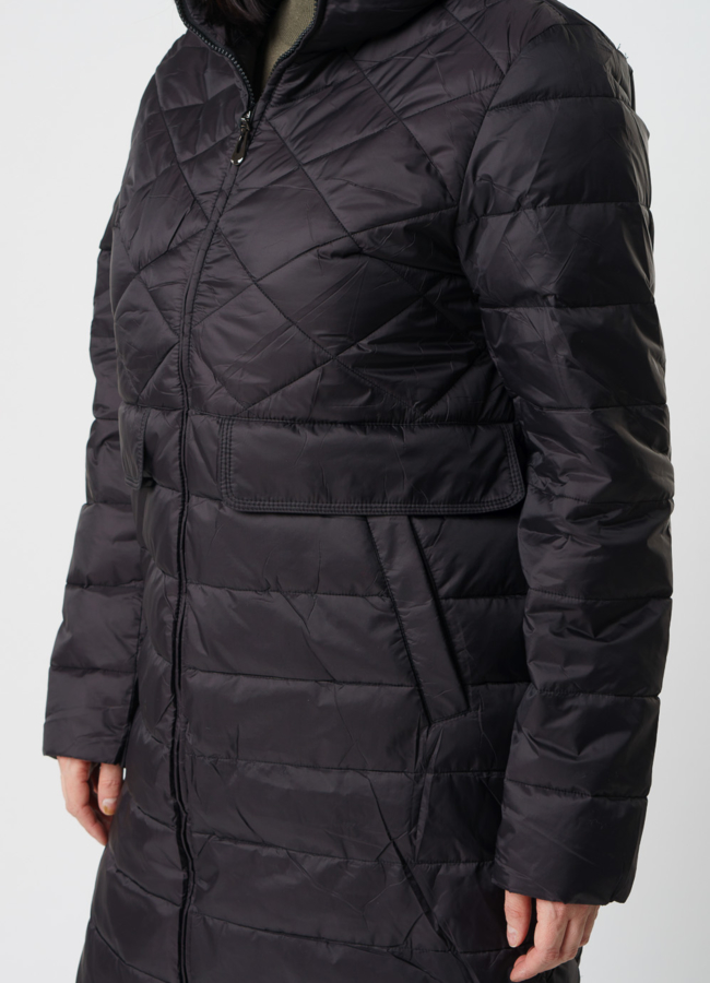 Женское демисезонное пальто черного цвета модель № 20598 универмаг малина