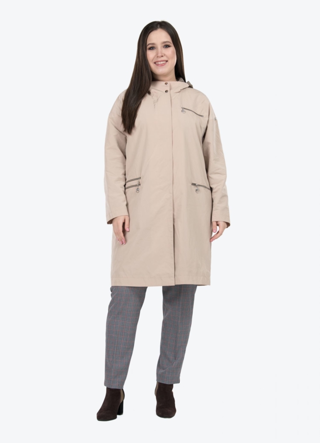 Плащ  модель № Латина меха малина