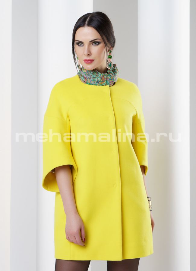 Пальто шерсть модель № BP-52 меха малина